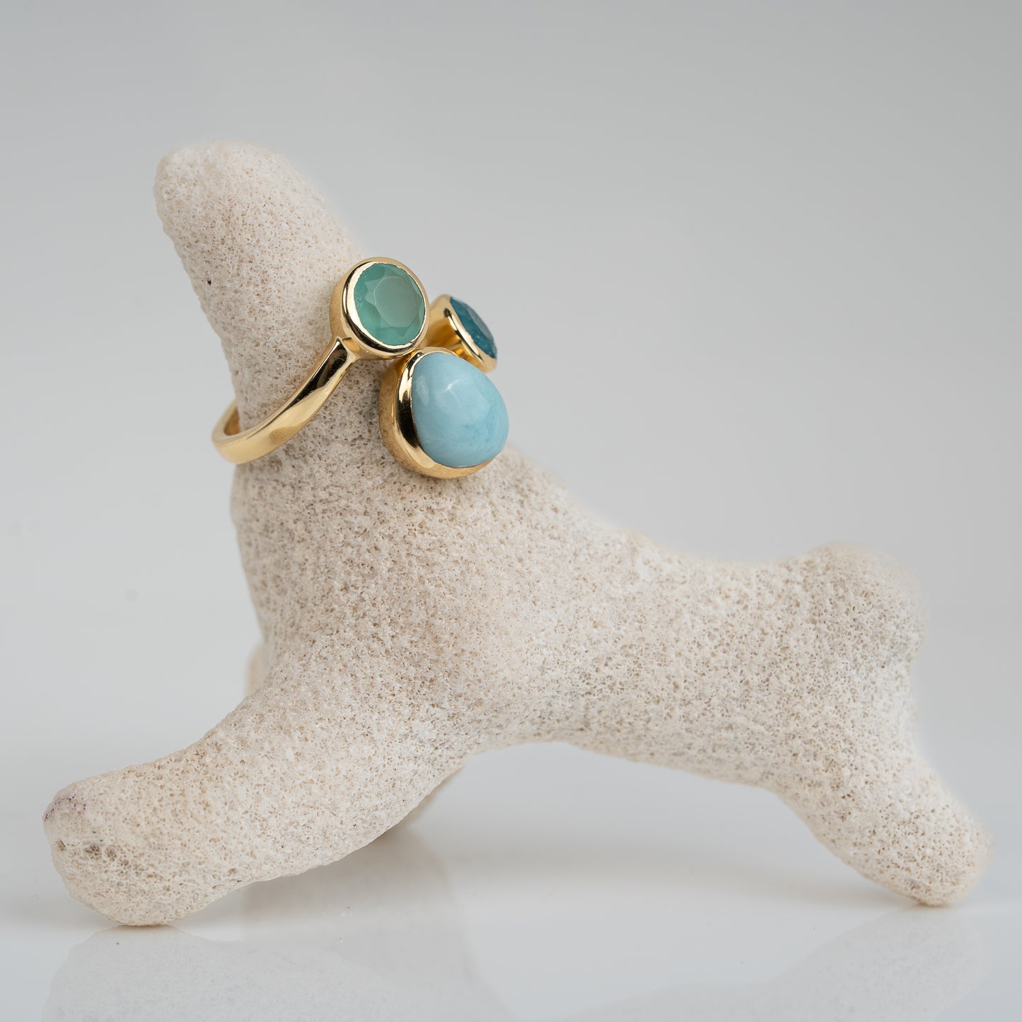 Ring with Three Blue Gemstones