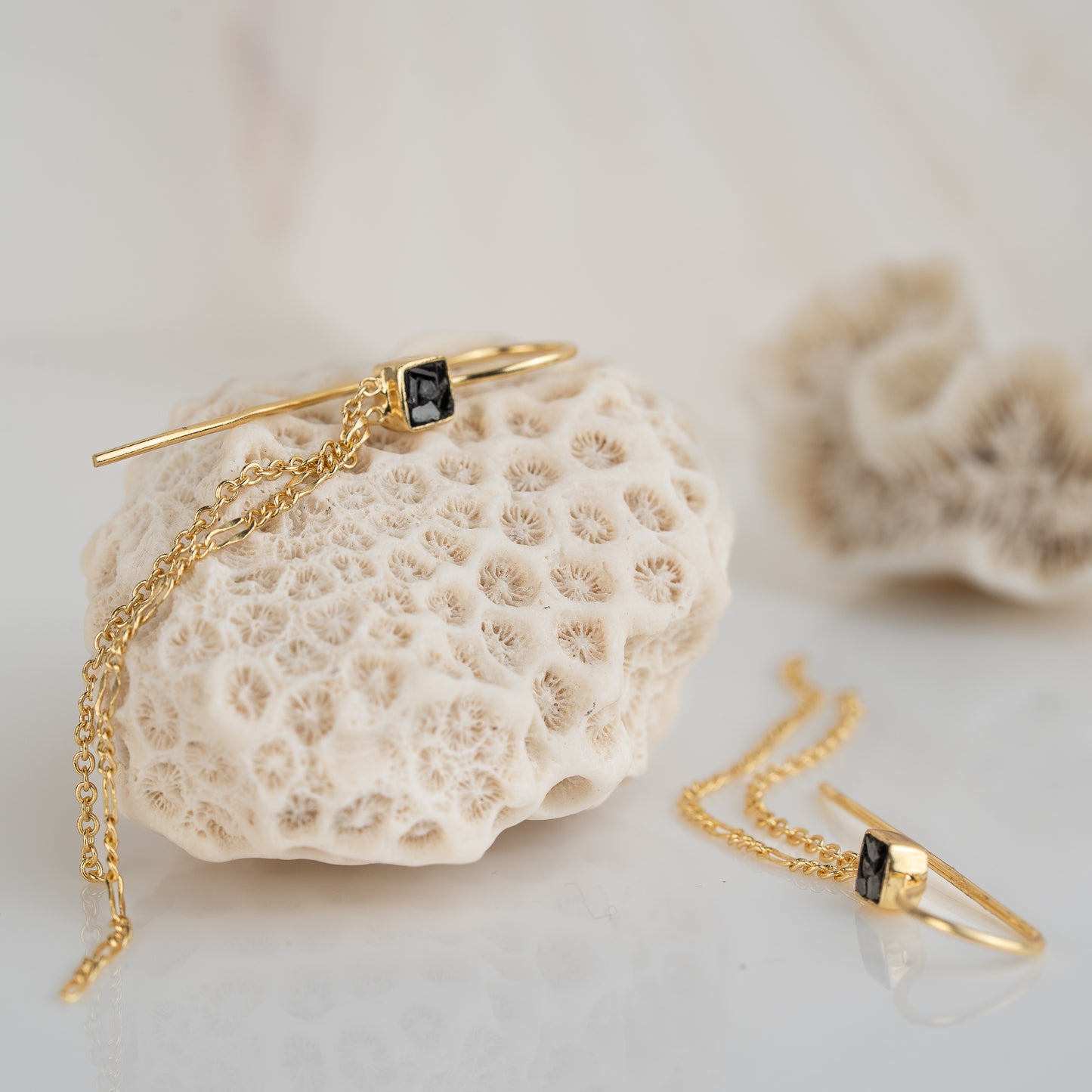 EARRINGS GP BLACK DIAMOND