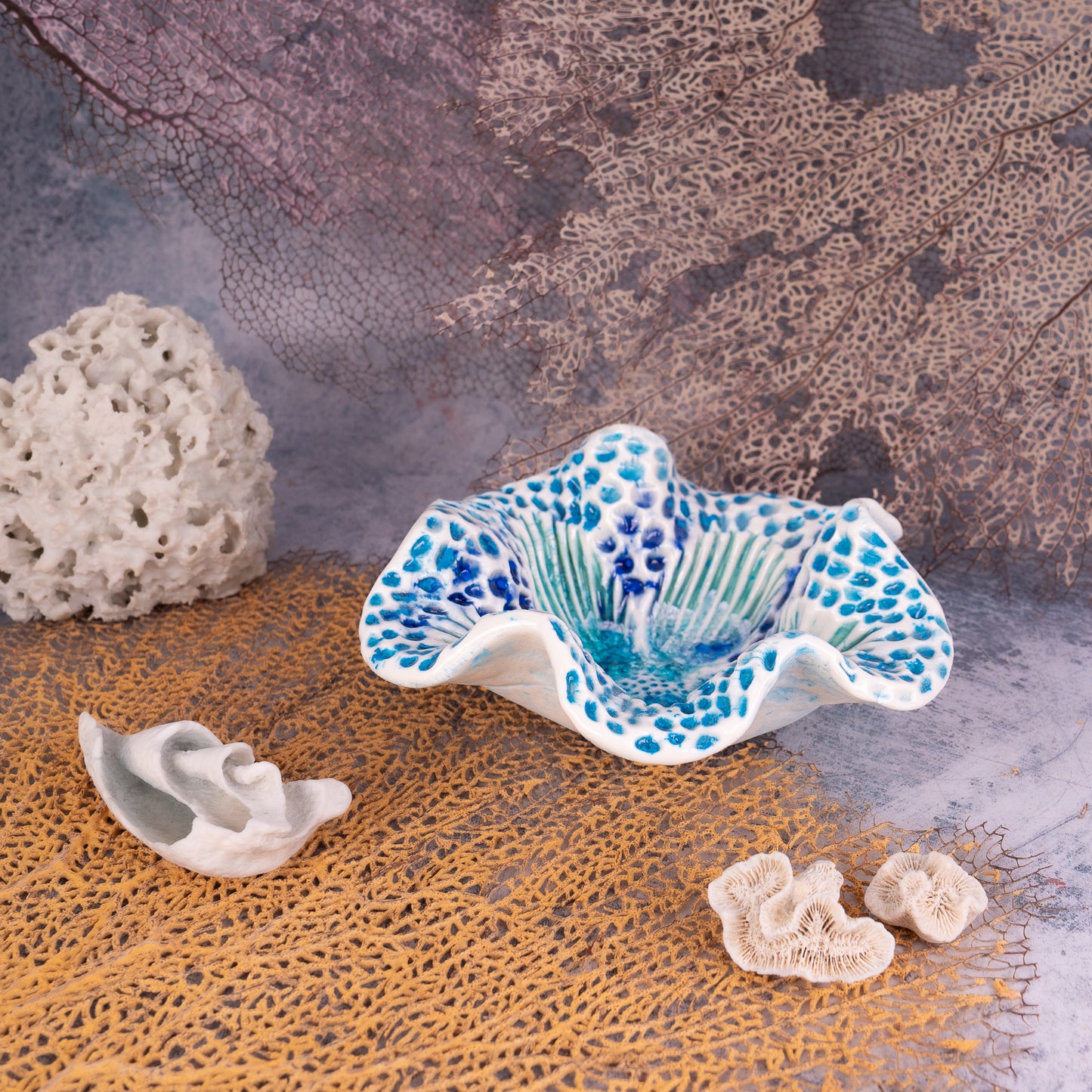 Coral Flower Bloom /Gallery Bowl