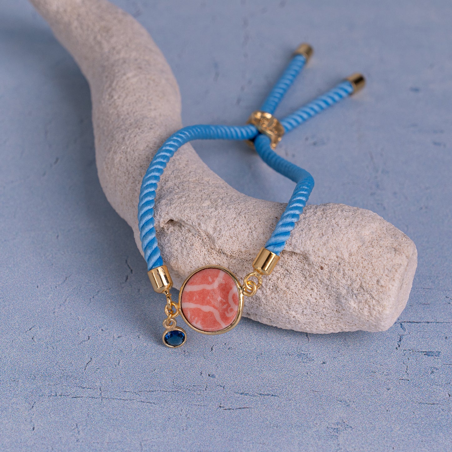 Circle Bracelet Colorful Cord + Ceramic + Gem - Small