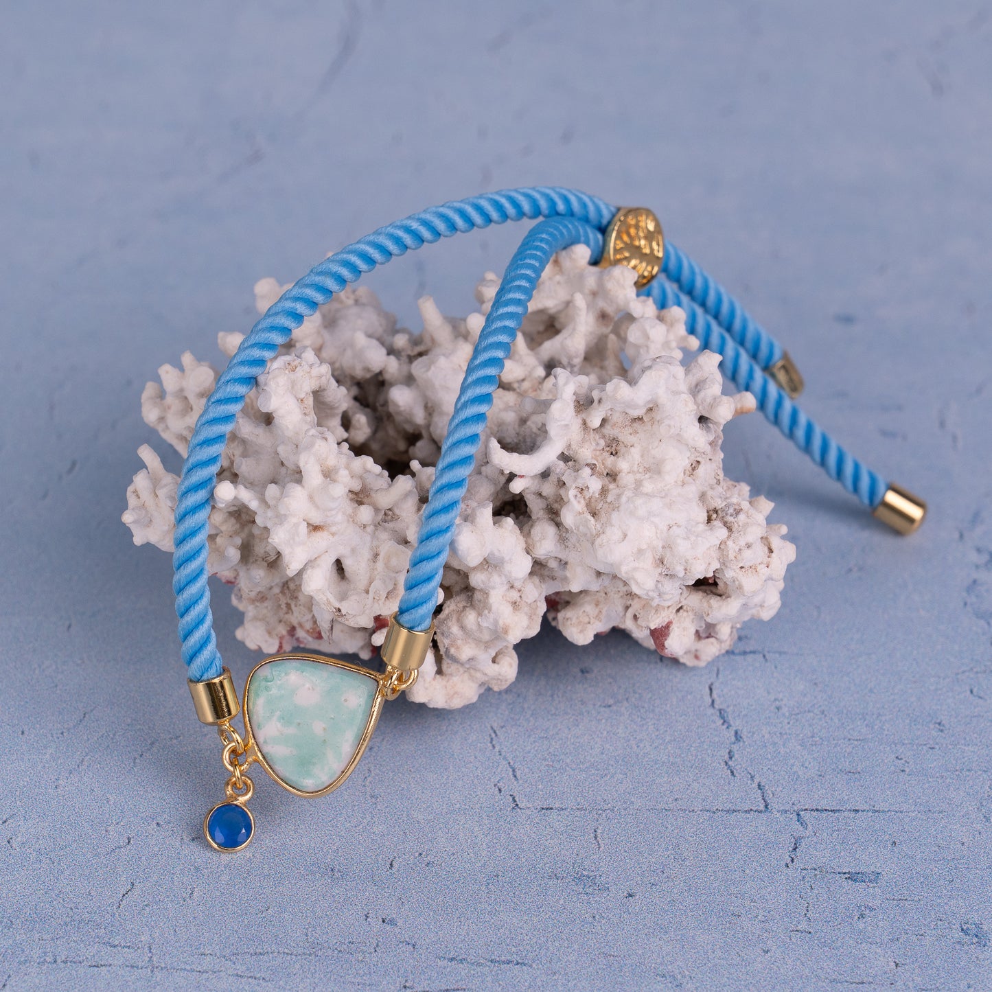 Heart Bracelet Colorful Cord + Ceramic + Gem + Small