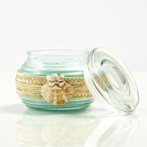 SHALLOWS CITRUS SCENTED GLASS CANDLE JAR WITH LID