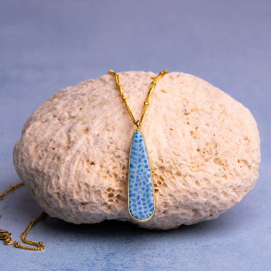 Teardrop Porcelain Pendant Necklace