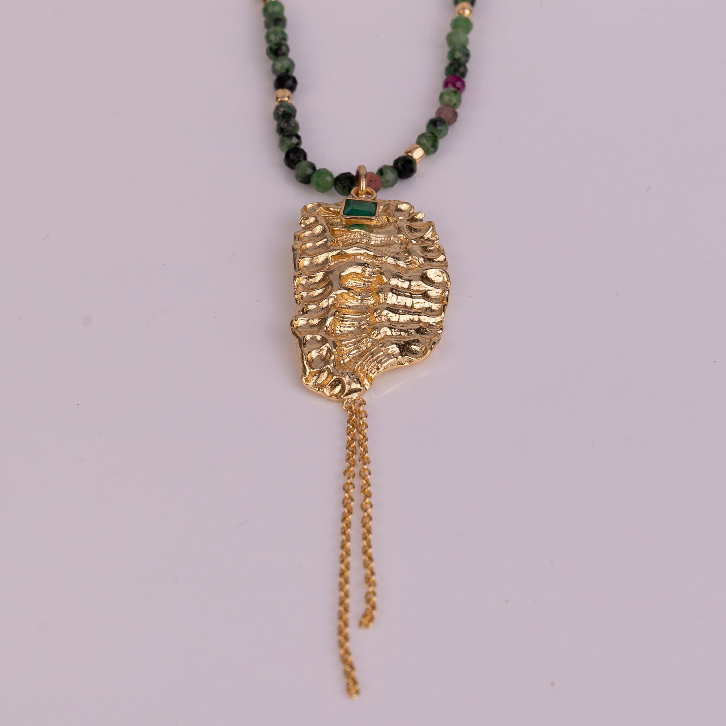 PENDANT GP NECKLACE W/ GEMS