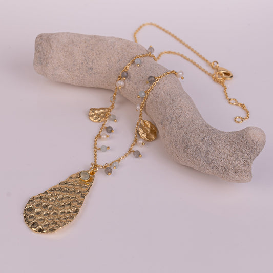PENDANT GP NECKLACE W/ GEMS