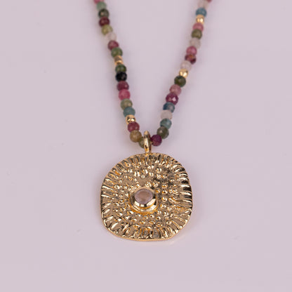 PENDANT GP NECKLACE W/ GEMS