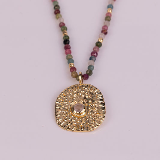 PENDANT GP NECKLACE W/ GEMS