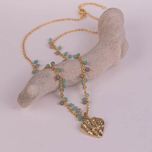 PENDANT GP NECKLACE W/ GEMS