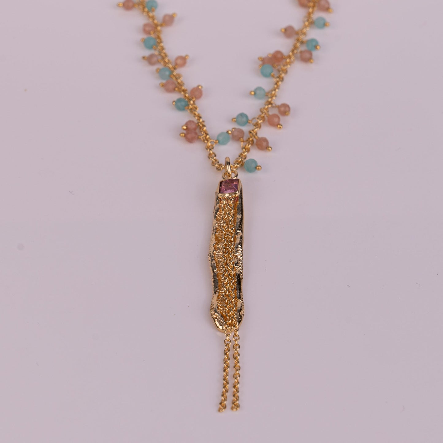 PENDANT GP NECKLACE W/ GEMS