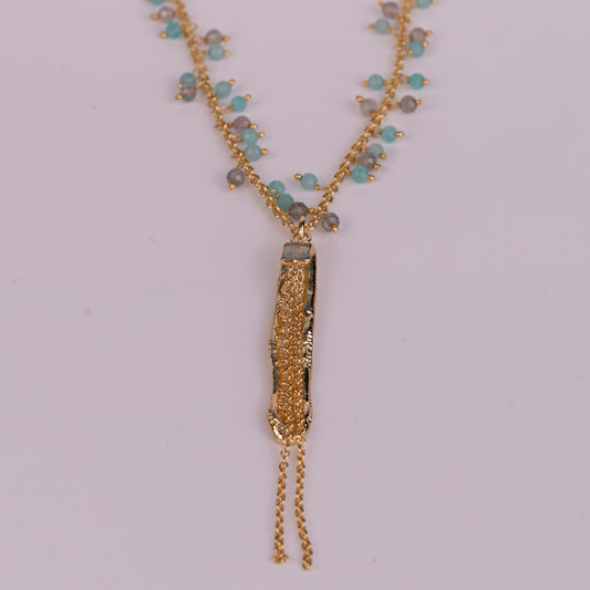 PENDANT GP NECKLACE W/ GEMS