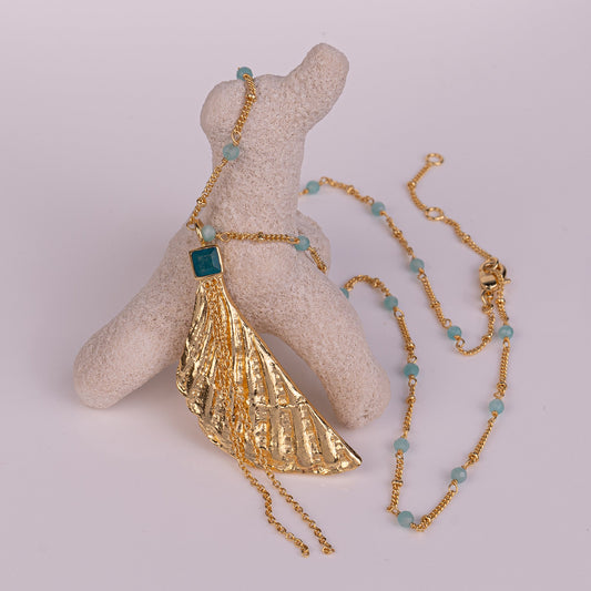PENDANT GP NECKLACE W/ GEMS