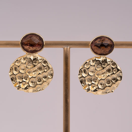 EARRINGS GP W/ GEMS STUDS