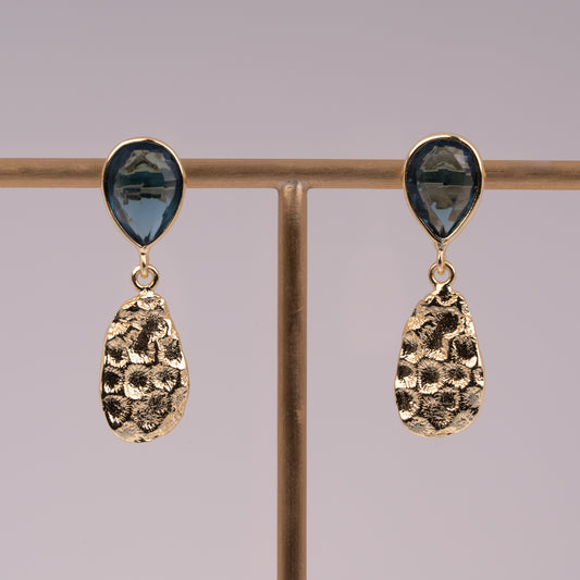 EARRINGS GP W/ GEMS STUDS