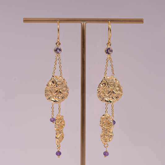 EARRINGS GP WITH AMETHYST