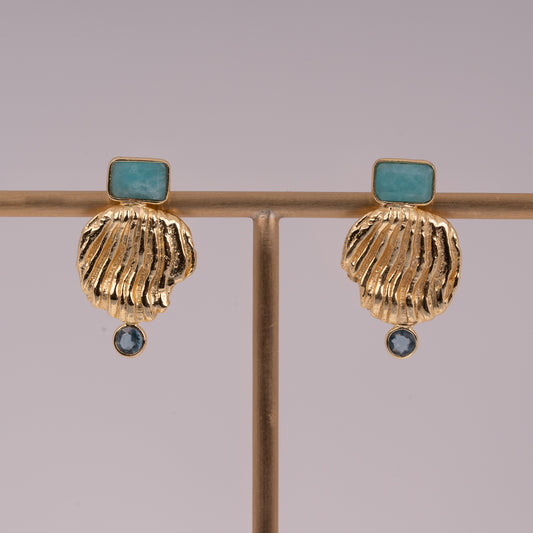 EARRINGS GP W/ GEMS STUDS