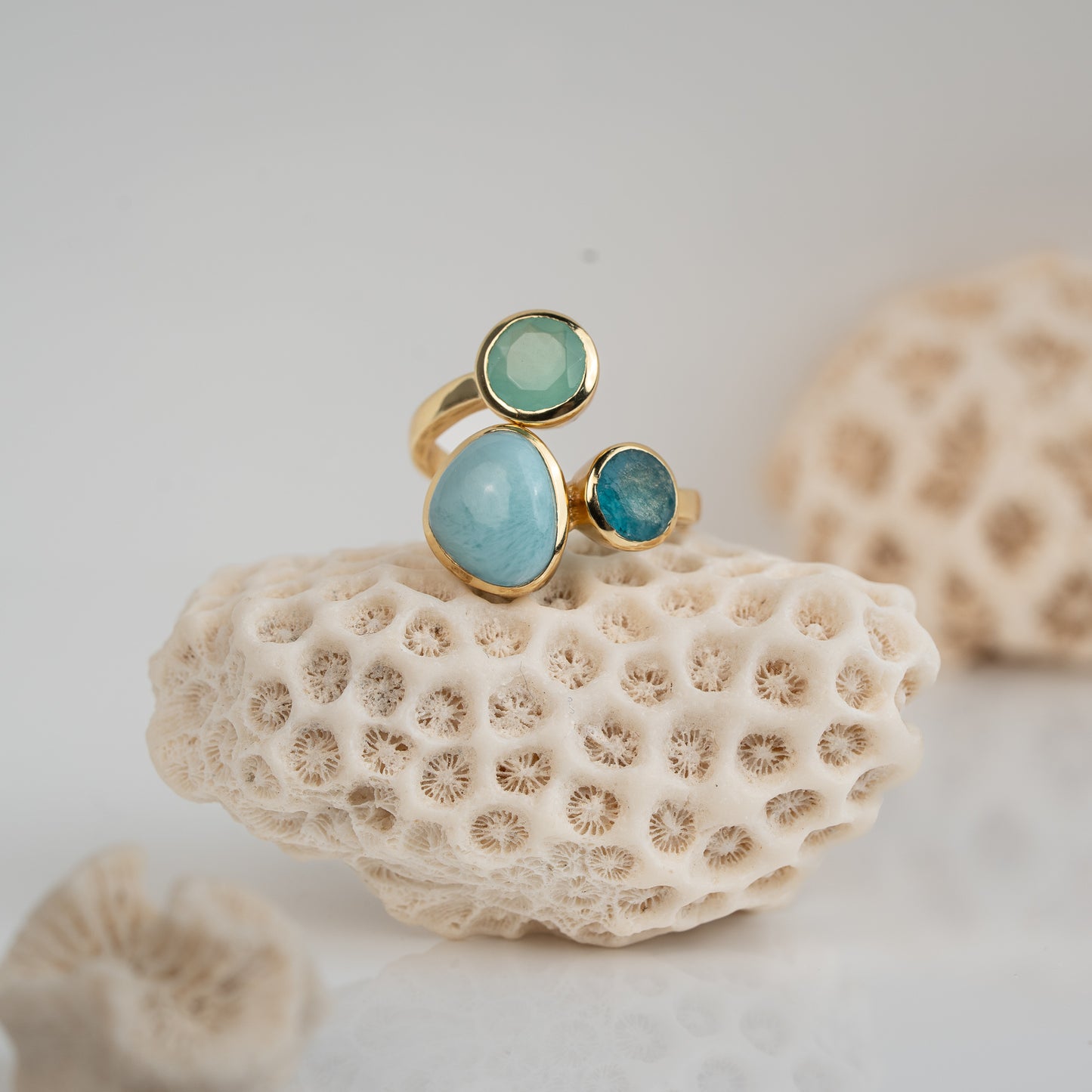 Ring with Three Blue Gemstones