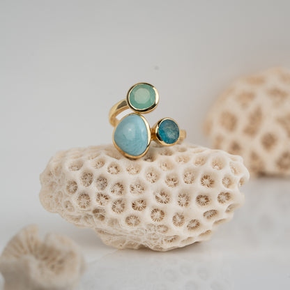 Ring with Three Blue Gemstones