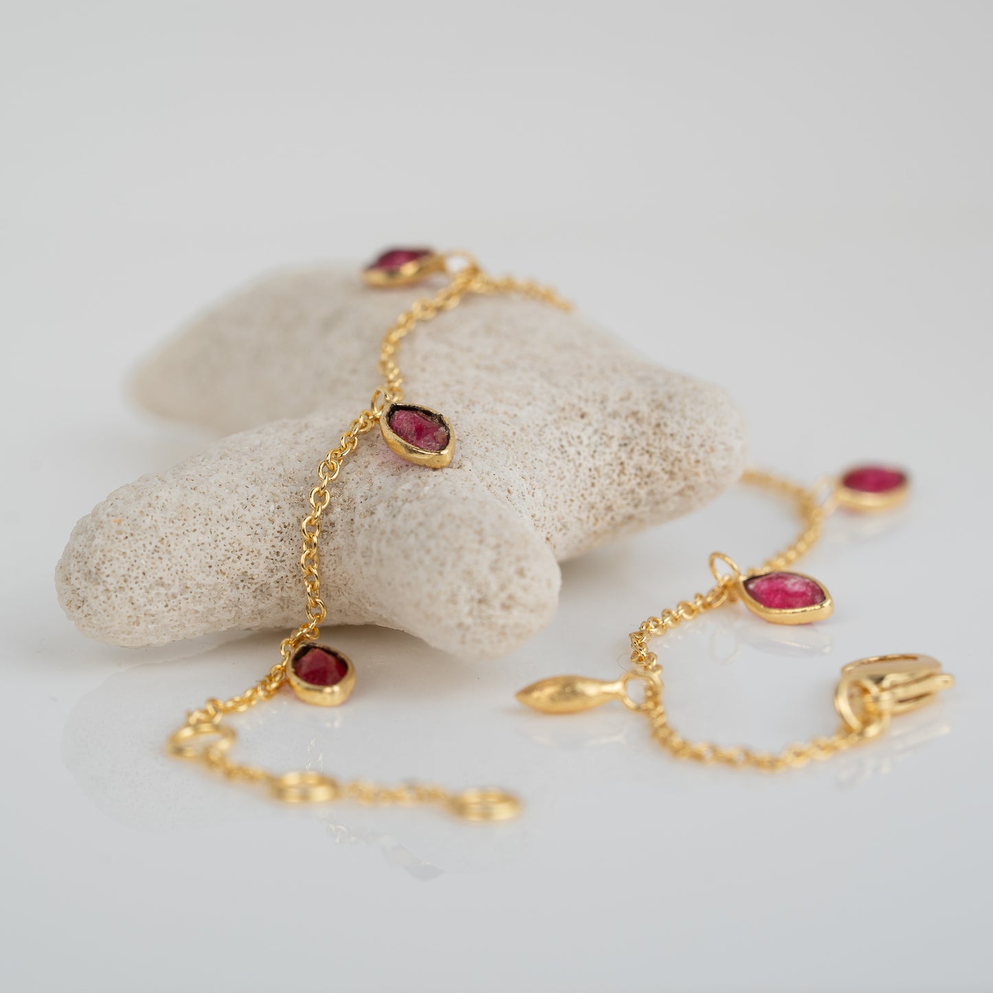 BRACELET GP PINK JADE GEMS