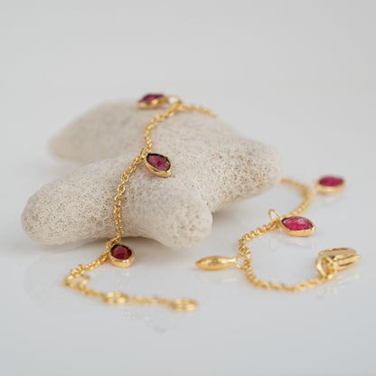 BRACELET GP PINK JADE GEMS