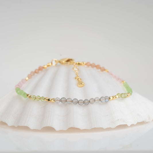 BRACELET GP PASTEL COLORED GEMS