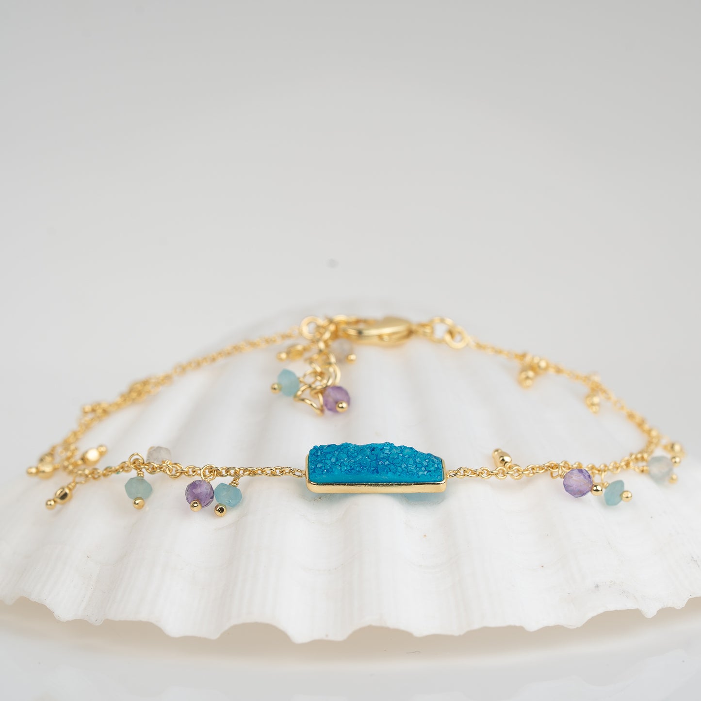 BRACELET GP RECT. BLUE GEM