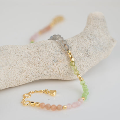 BRACELET GP PASTEL COLORED GEMS