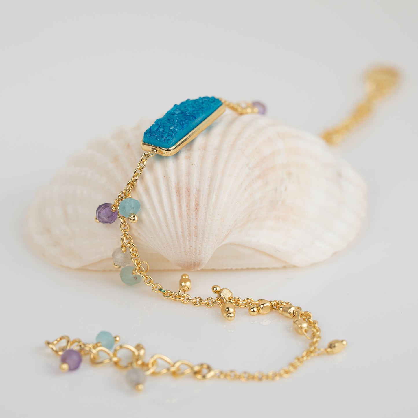 BRACELET GP RECT. BLUE GEM