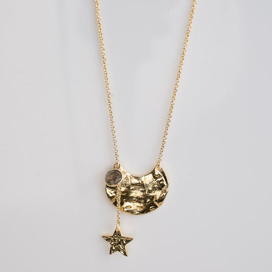 NECKLACE GP MOON & STARS