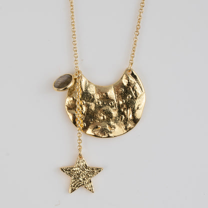 NECKLACE GP MOON & STARS