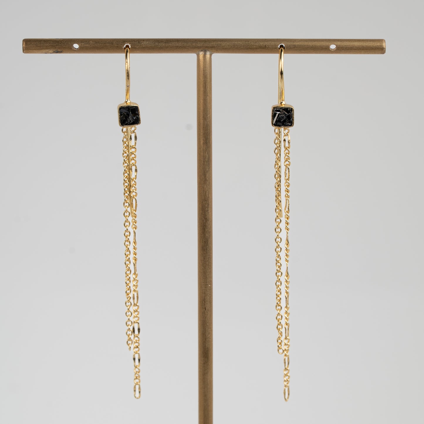 EARRINGS GP BLACK DIAMOND