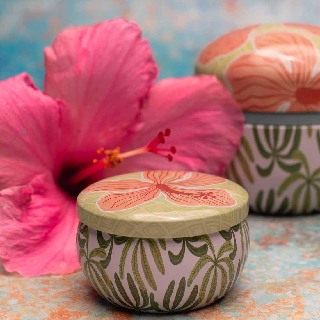 Hibiscus Flower & Mango Tin Candle