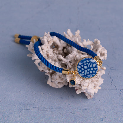 Circle Bracelet Colorful Cord + Ceramic + Gem - Small