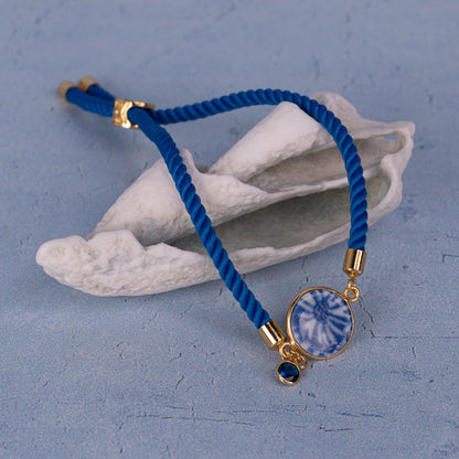 Circle Bracelet Colorful Cord + Ceramic + Gem - Small