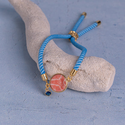 Circle Bracelet Colorful Cord + Ceramic + Gem - Small