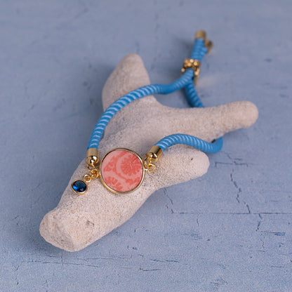 Circle Bracelet Colorful Cord + Ceramic + Gem - Small