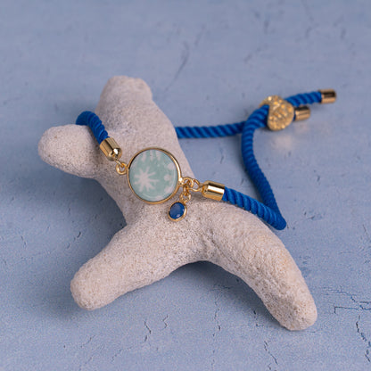 Circle Bracelet Colorful Cord + Ceramic + Gem - Small