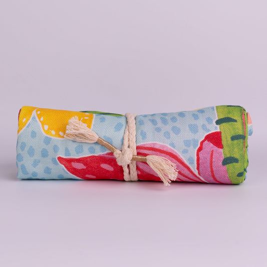 TURKISH TOWEL - BANANAS & PARROTS