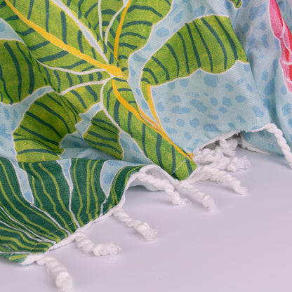 TURKISH TOWEL - BANANAS & PARROTS