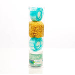 SHALLOWS CITRUS & SEAWEED BODY SOAP ROUNDS WITH BATH SALTS & SPONGE IN WAVE TUBE