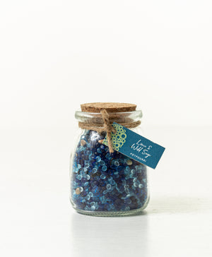
            
                Load image into Gallery viewer, BLUE HOLE WILD SAGE &amp;amp; LIME SCENTED POTPOURRI IN GLASS JAR WITH LID
            
        