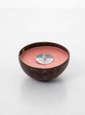 
            
                Load image into Gallery viewer, WILD FLAMINGO COCONUT &amp;amp; SHEA SCENTED COCONUT SHELL CANDLE BOWL
            
        