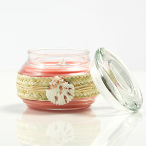 
            
                Load image into Gallery viewer, WILD FLAMINGO COCONUT &amp;amp; SHEA SCENTED GLASS CANDLE JAR WITH LID
            
        